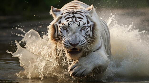 Tigre feroz en el agua