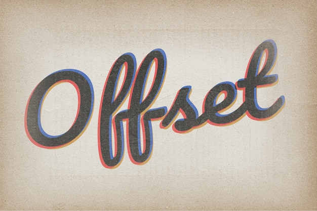 Tipografía offset de estilo vintage sobre fondo marrón
