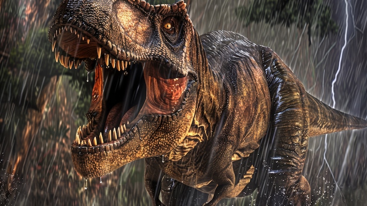 Foto gratuito el tiranosaurio rex en la naturaleza
