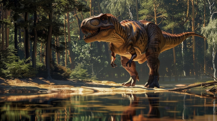 Foto gratuito el tiranosaurio rex en la naturaleza