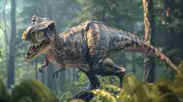 Foto gratuita el tiranosaurio rex en la naturaleza