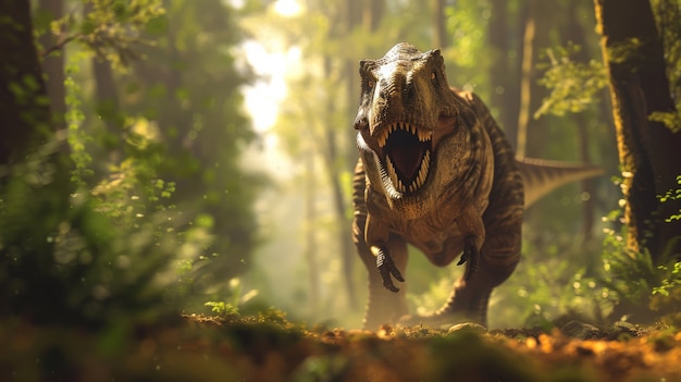 Foto gratuita el tiranosaurio rex en la naturaleza