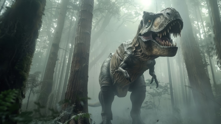 Foto gratuito el tiranosaurio rex en la naturaleza