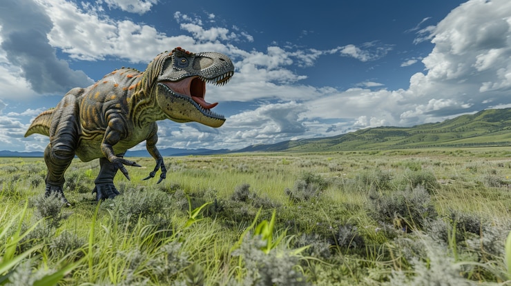 Foto gratuito el tiranosaurio rex en la naturaleza