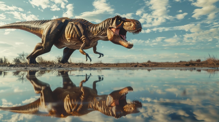 Foto gratuito el tiranosaurio rex en la naturaleza