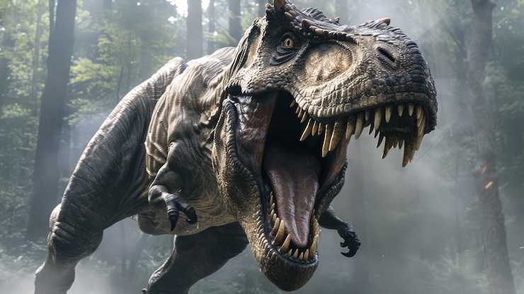 Foto gratuito el tiranosaurio rex en la naturaleza