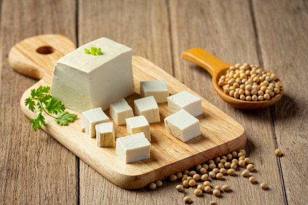 Tofu de soja Concepto de nutrición alimentaria.