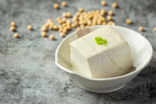 Tofu de soja Concepto de nutrición alimentaria.