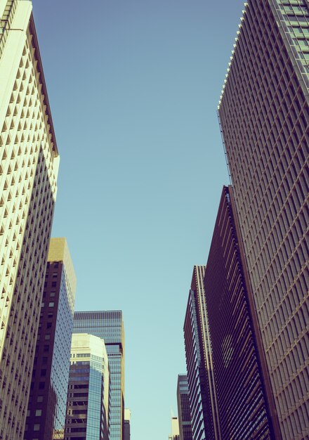 Tokio, Japón del paisaje urbano (filtrada imagen procesada efecto de la vendimia