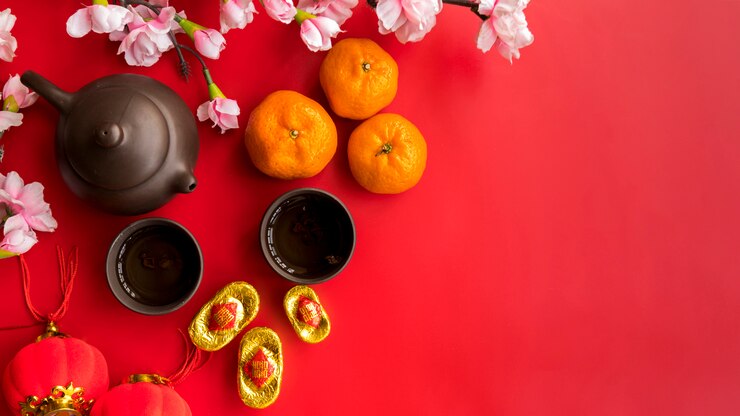 Photo Gratis top view chinese new year composition with copyspace