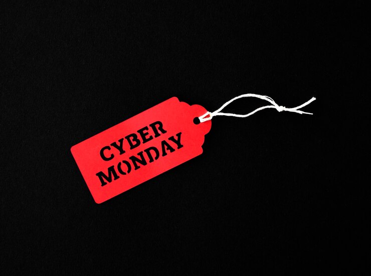 Photo Gratis top view of tag for cyber monday