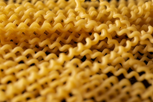 Top view on delicious uncooked pasta