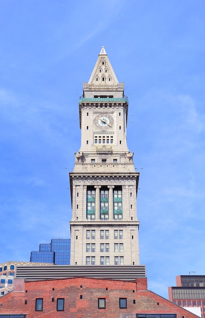 Foto gratuita torre del reloj de boston en el centro