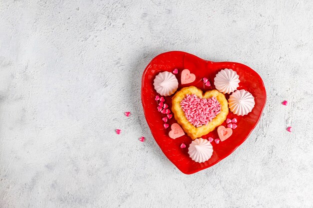 Tortas en forma de corazón para el día de San Valentín.