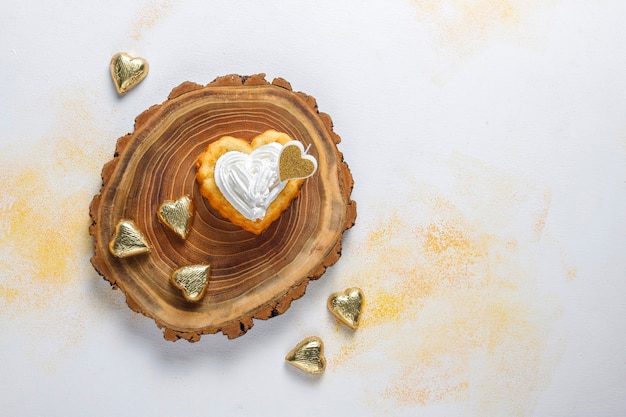 Tortas en forma de corazón para el día de San Valentín.