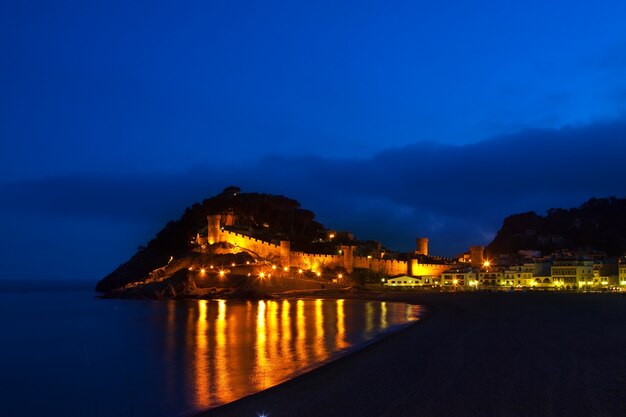 Tossa de Mar en la noche. España