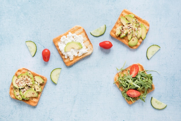 Tostadas con verduras