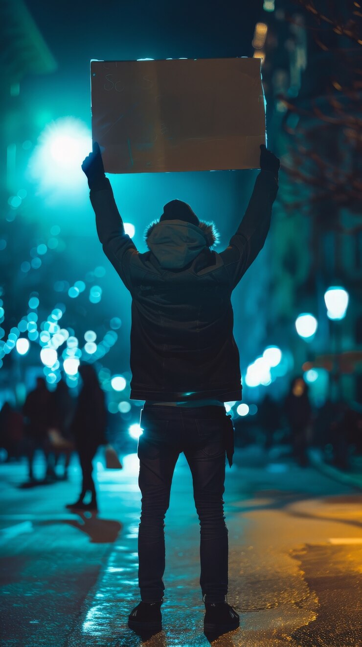 Foto gratuito trabajador protestando por sus derechos laborales
