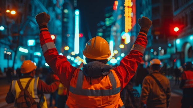 Foto gratuita trabajador protestando por sus derechos laborales