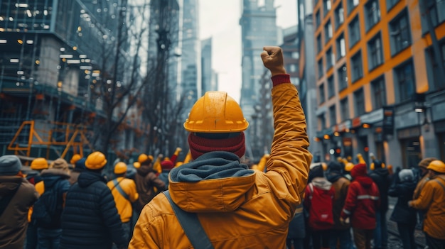 Foto gratuita trabajador protestando por sus derechos laborales