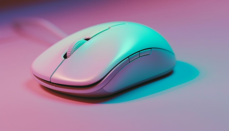 Foto gratuito trabajando en equipos de teclado y mouse de computadora generados por ia