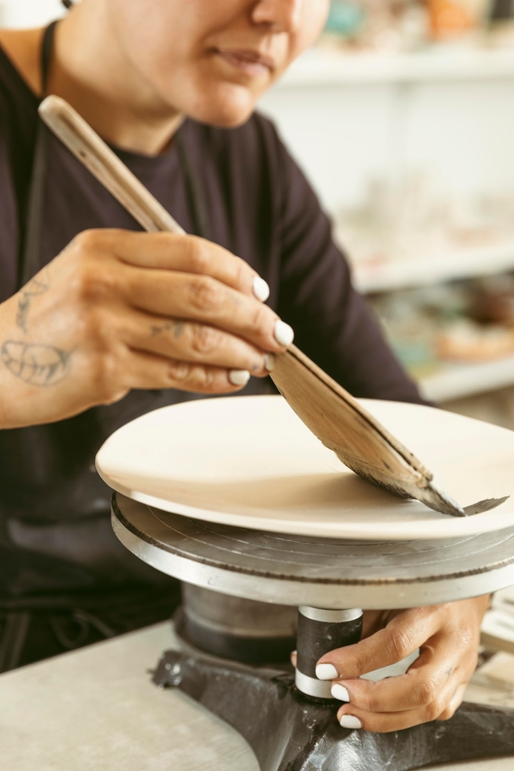 Foto gratuito trabajo artesanal profesional en el taller