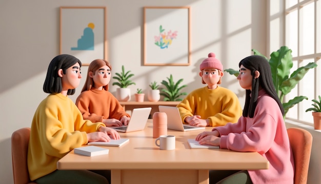 Trabajo en equipo y colaboración en un entorno de oficina moderno