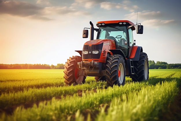 Foto gratuita tractor en un campo imagen generada por ia