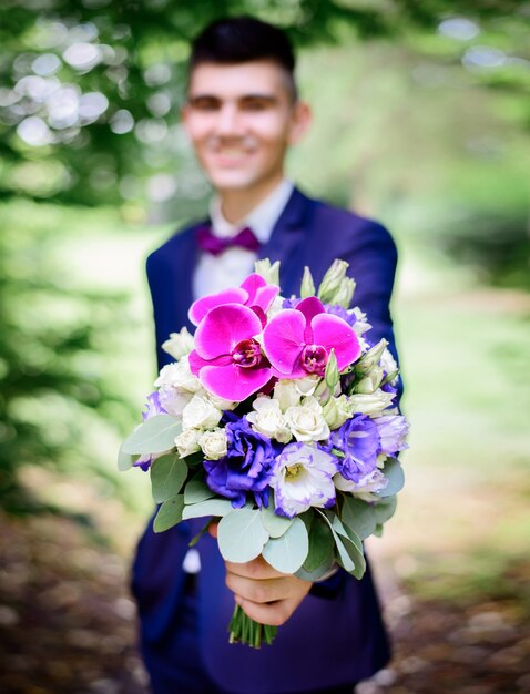 Traje, ceremonia, ciudad, romántico, día