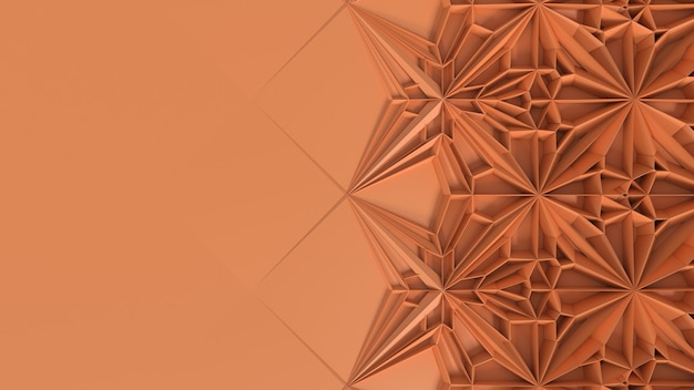 Transformación de caleidoscopio geométrico abstracto 3D. Distorsión fractal de la superficie. Ilustración de render 3d