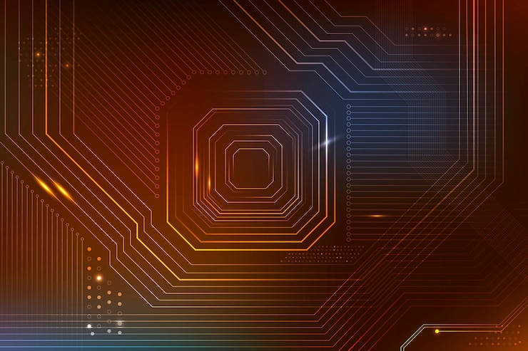 Foto gratuito transformación digital de los datos de fondo del microchip futurista marrón