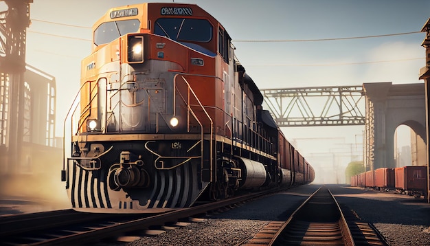 Transporte en locomotoras de vía férrea en movimiento IA generativa