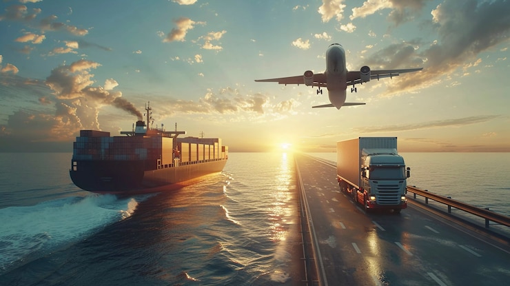 Foto gratuito transporte y logística de los productos