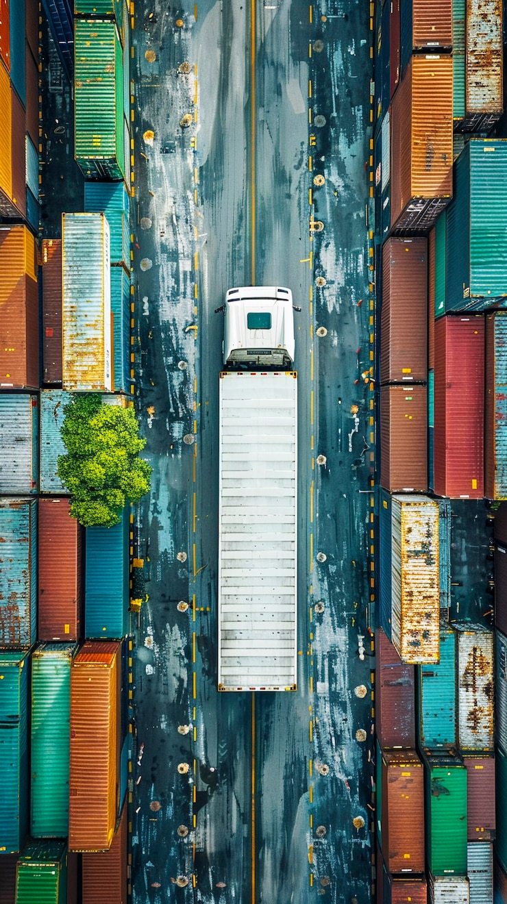 Foto gratuito transporte y logística de los productos