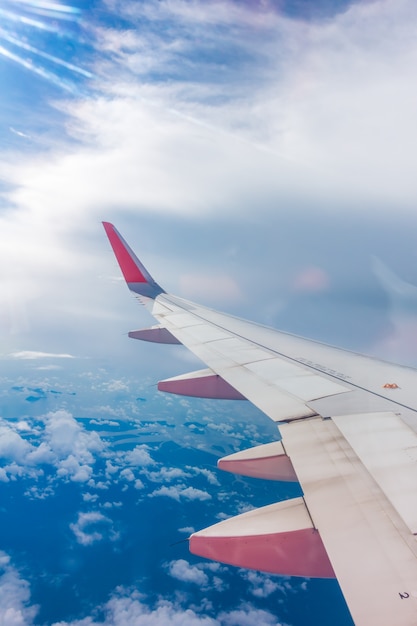 Transporte, mosca, nubes, jet, vuelo