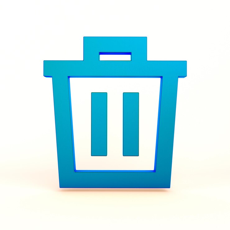 Photo Gratis trash bin front side in white background