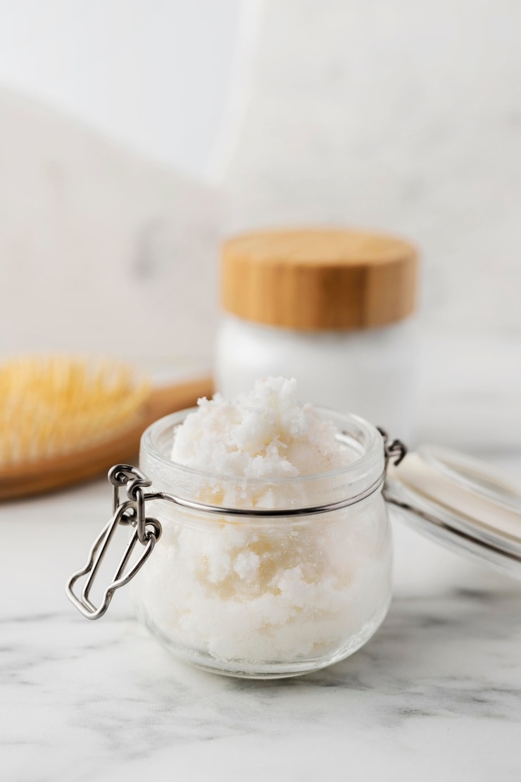 Foto gratuito tratamiento de belleza con mantequilla de karité