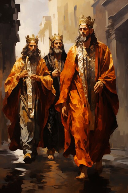 Tres reyes con coronas