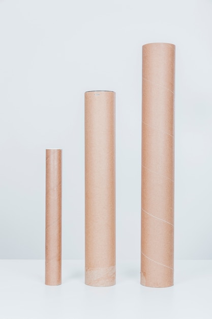 Tres tubos de cartón