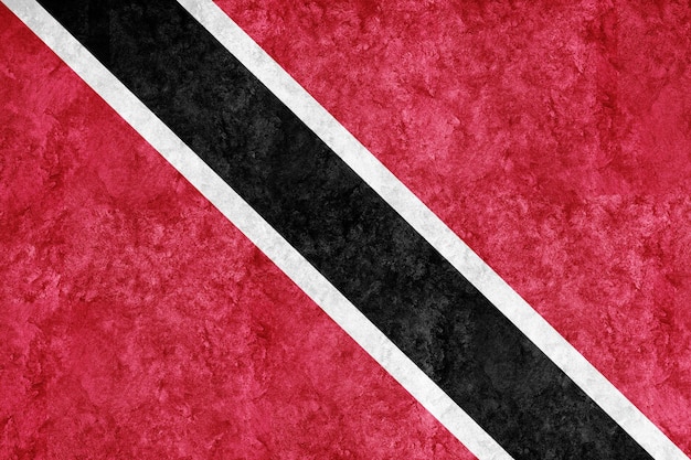 Trinidad y Tobago Bandera metálica, bandera texturizada, bandera grunge