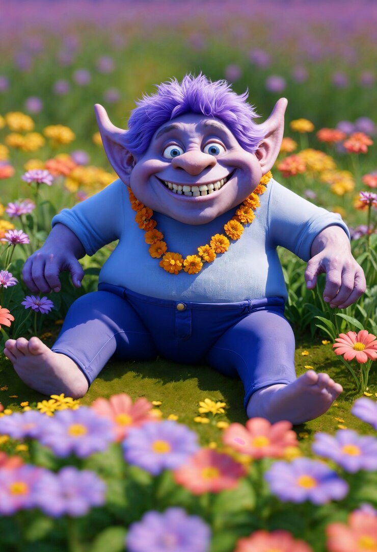 Foto gratuito un troll de fantasía en un entorno hermoso