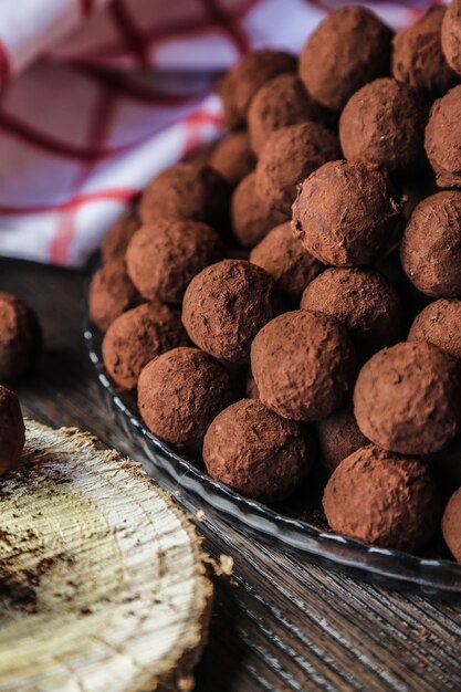 Trufas con cacao en polvo