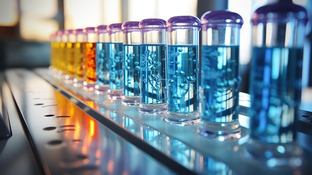 Foto gratuita los tubos de ensayo en un laboratorio de ciencias
