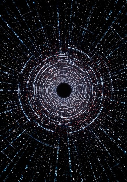 Túnel digital: un flujo de datos futurista en estilo cyberpunk