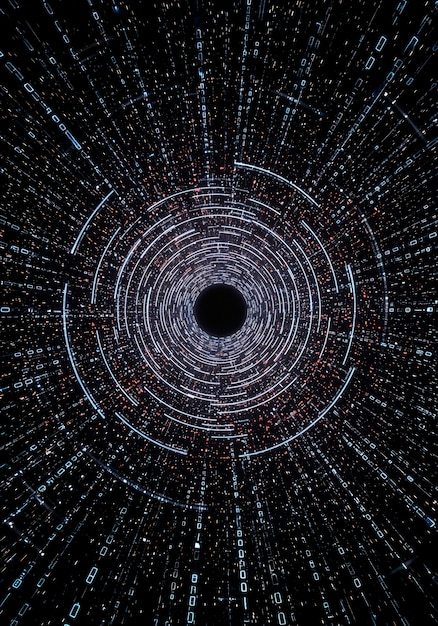 Túnel digital: un flujo de datos futurista en estilo cyberpunk