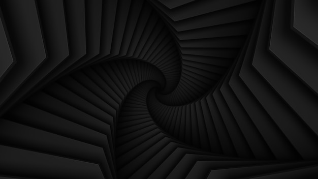 Túnel retorcido oscuro abstracto construido con forma de estrella