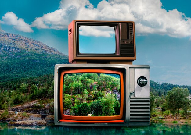 Tv en concepto de naturaleza