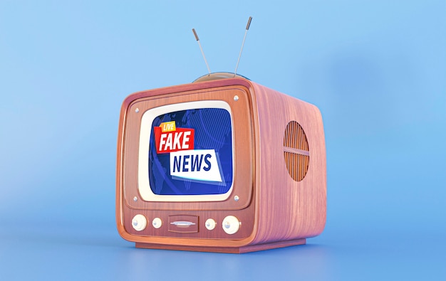 Tv retro con noticias falsas