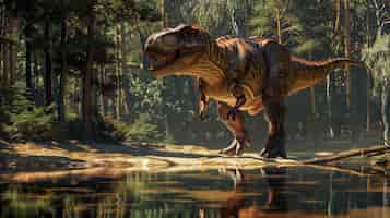 Foto gratuita tyrannosaurus rex in the wild