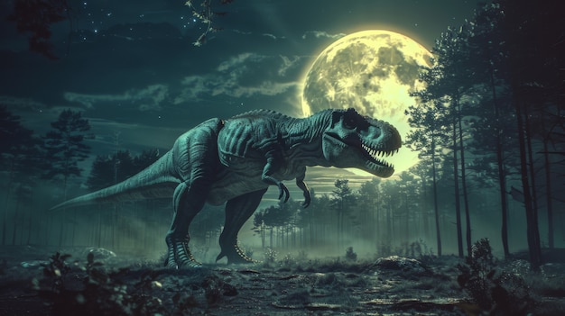 Foto gratuita tyrannosaurus rex in the wild